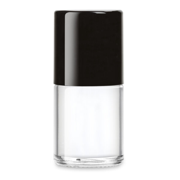Bottle 12ml, cylinder shape, black lid,