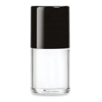 Flasche 12ml, Form Cylinder, Deckel schwarz,