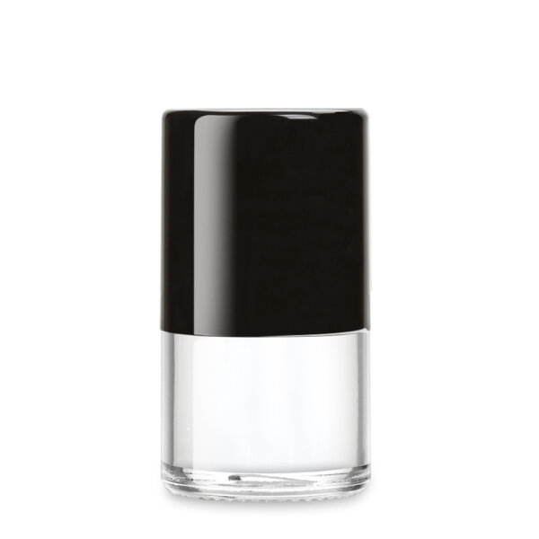 Flasche 07ml, Form Cylinder, Deckel schwarz,