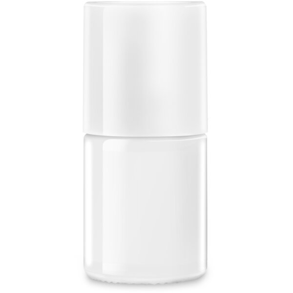 Flasche wei&szlig; lackiert 15ml, Form Cylinder, Deckel wei&szlig;,