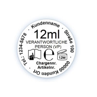 Distributor label Ø 20mm round under the bottle